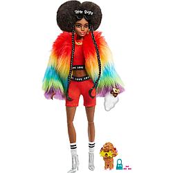 Barbie Экстра Модная Кукла в радужном пальто №1, Барби