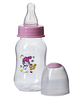 Бутылочка для детского питания с соской 125мл розовая