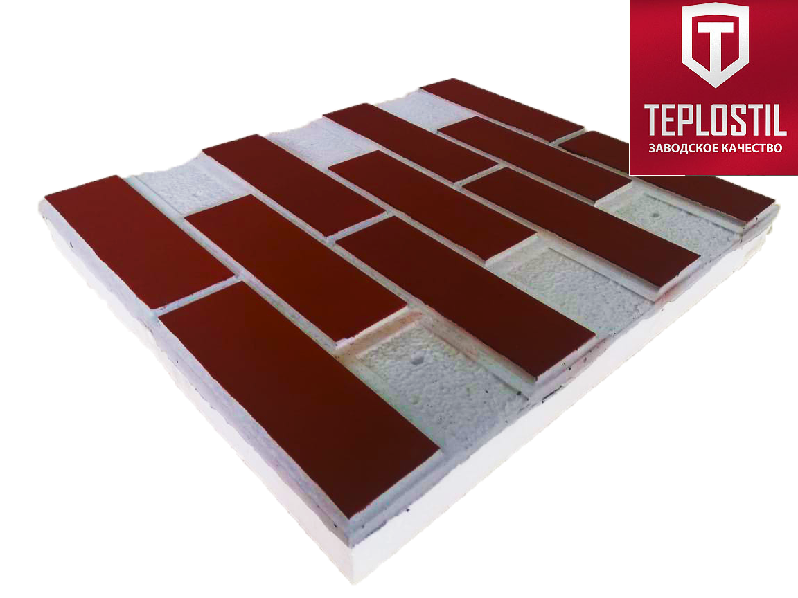Термопанель облицовочная завода TEPLOSTIL. Фактура Кирпич Классика с утеплителем 50 мм