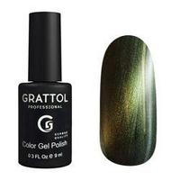 Гель-лак Grattol Crystal, Green. Топ "Кошачий глаз". Зеленый. 9мл.