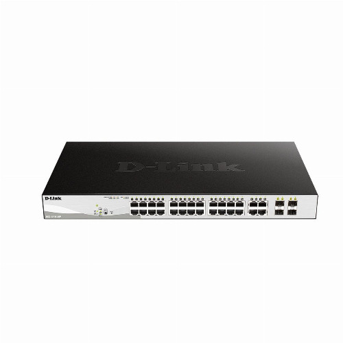 Коммутатор D-link DGS-1210-28P (24 порта, Настраиваемый WebSmart, 10/100/1000 Мбит/с, 4 комбо