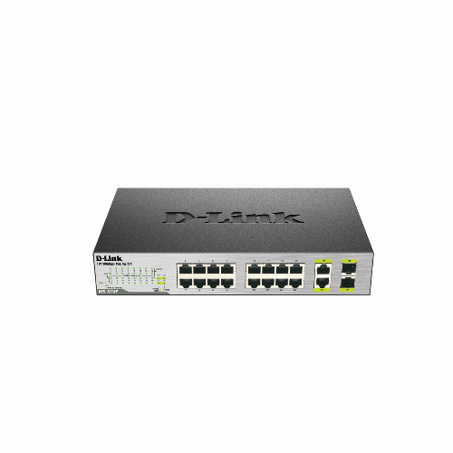 Коммутатор D-link DES-1018P/A1A (16 портов, Неуправляемый, 10/100/1000 Мбит/с, 2 комбо 100/1000Base-T/SFP,