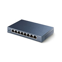 Коммутатор TP-Link TL-SG108 (8 портов, Неуправляемый, Без Uplink портов, 10/100/1000 Мбит/с, Без PoE, Без PoE,