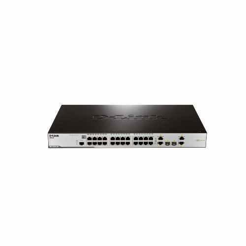 Коммутатор D-link DES-3200-28P/C1A (24 порта, Управляемый, 10/100/1000 Мбит/с, 2 порта 10/100/1000Base-T, 2 - фото 1 - id-p46162069