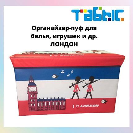 Органайзер-пуф для белья, вещей и игрушек с крышкой, фото 2