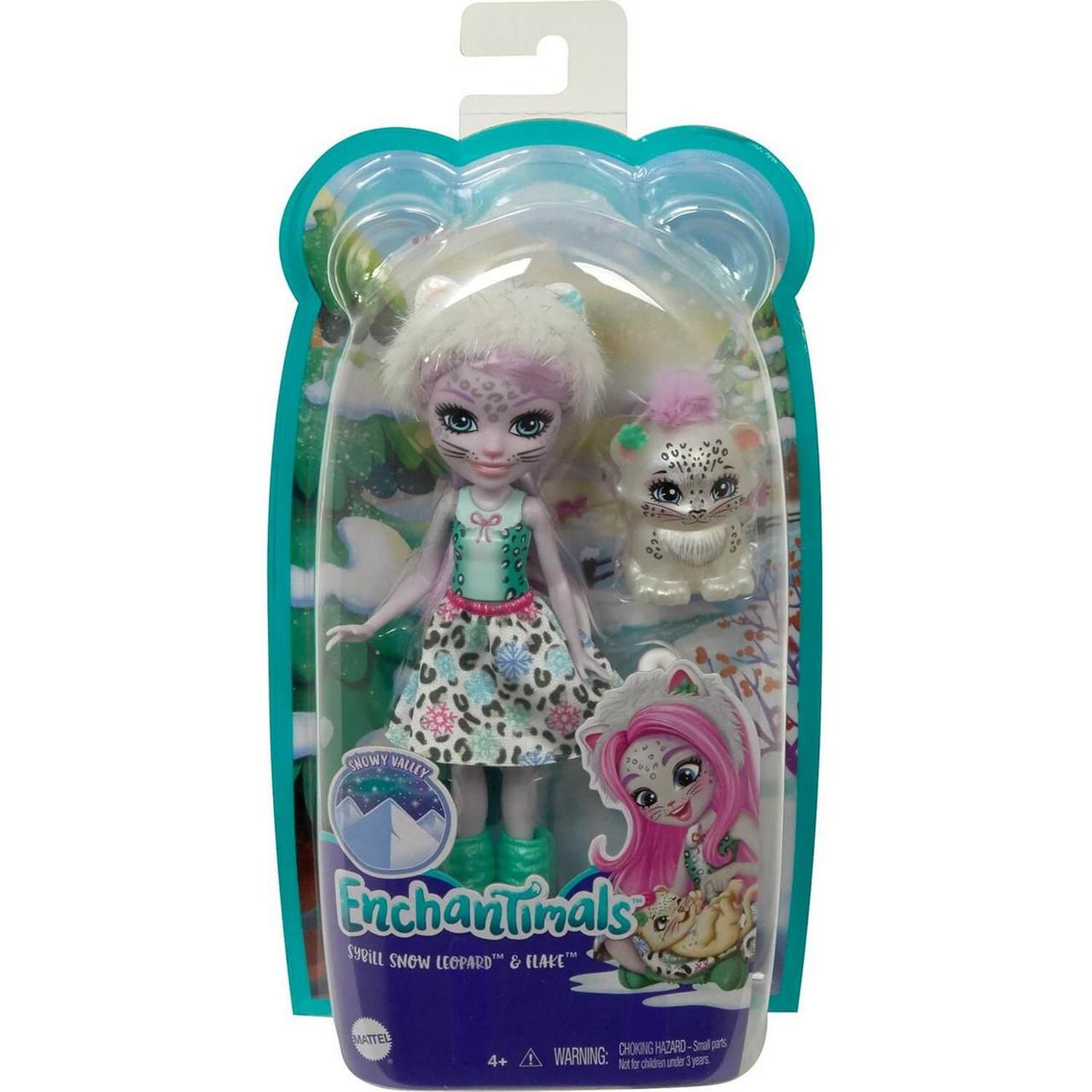 Энчантималс Enchantimals кукла с питомцем Сибилла Снежная Леопарди и Флейк GJX42