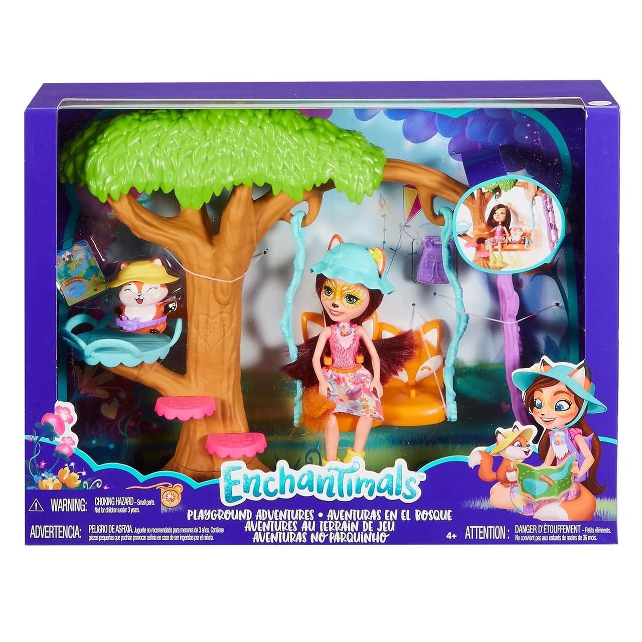 Энчантималс набор игровой Кукла со зверюшкой Лиса Фелисити на качелях  Enchantimals FRH45