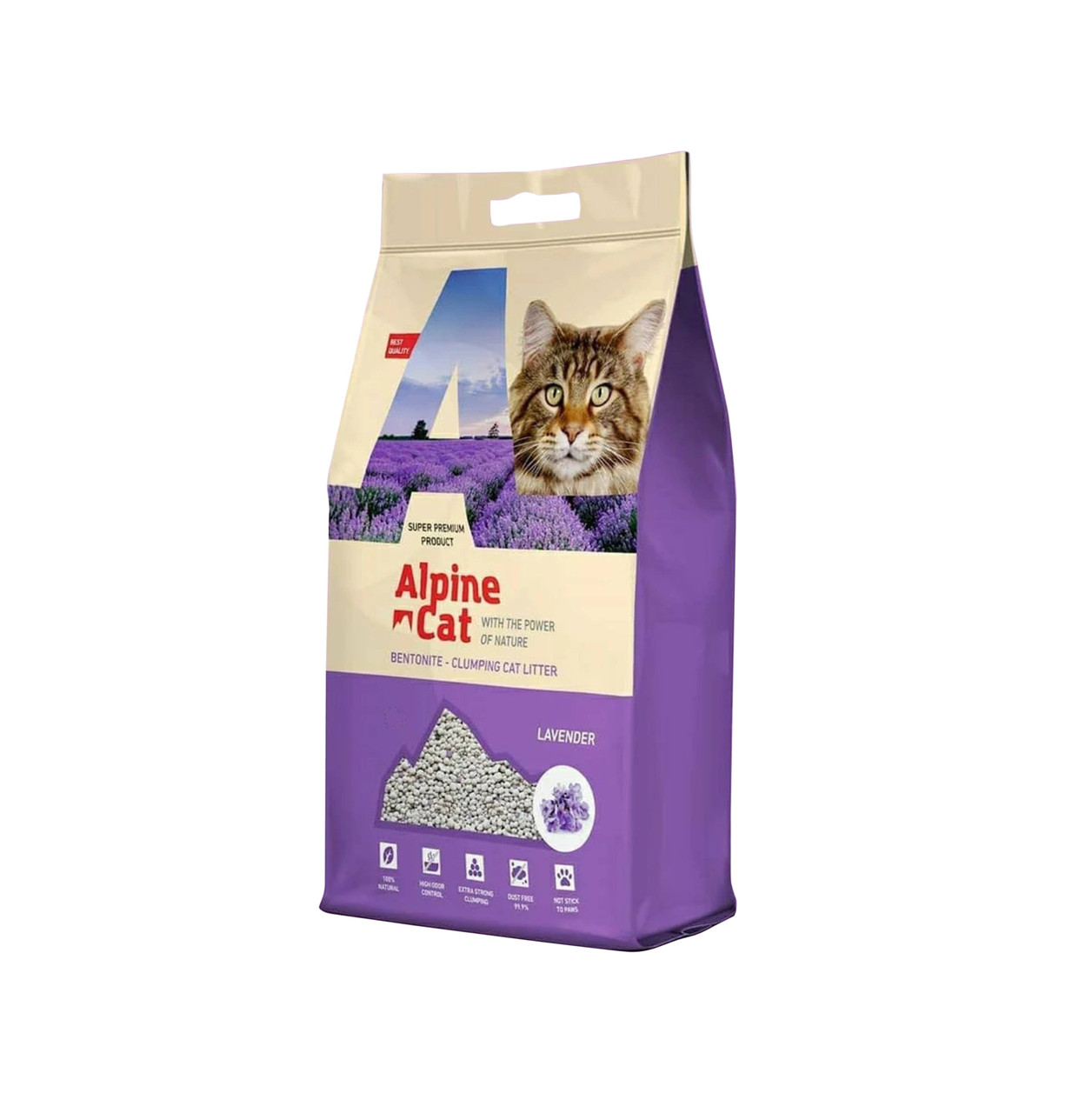 С ароматом лаванды, 5л., наполнитель бентонитовый комкующийся Alpine Cat