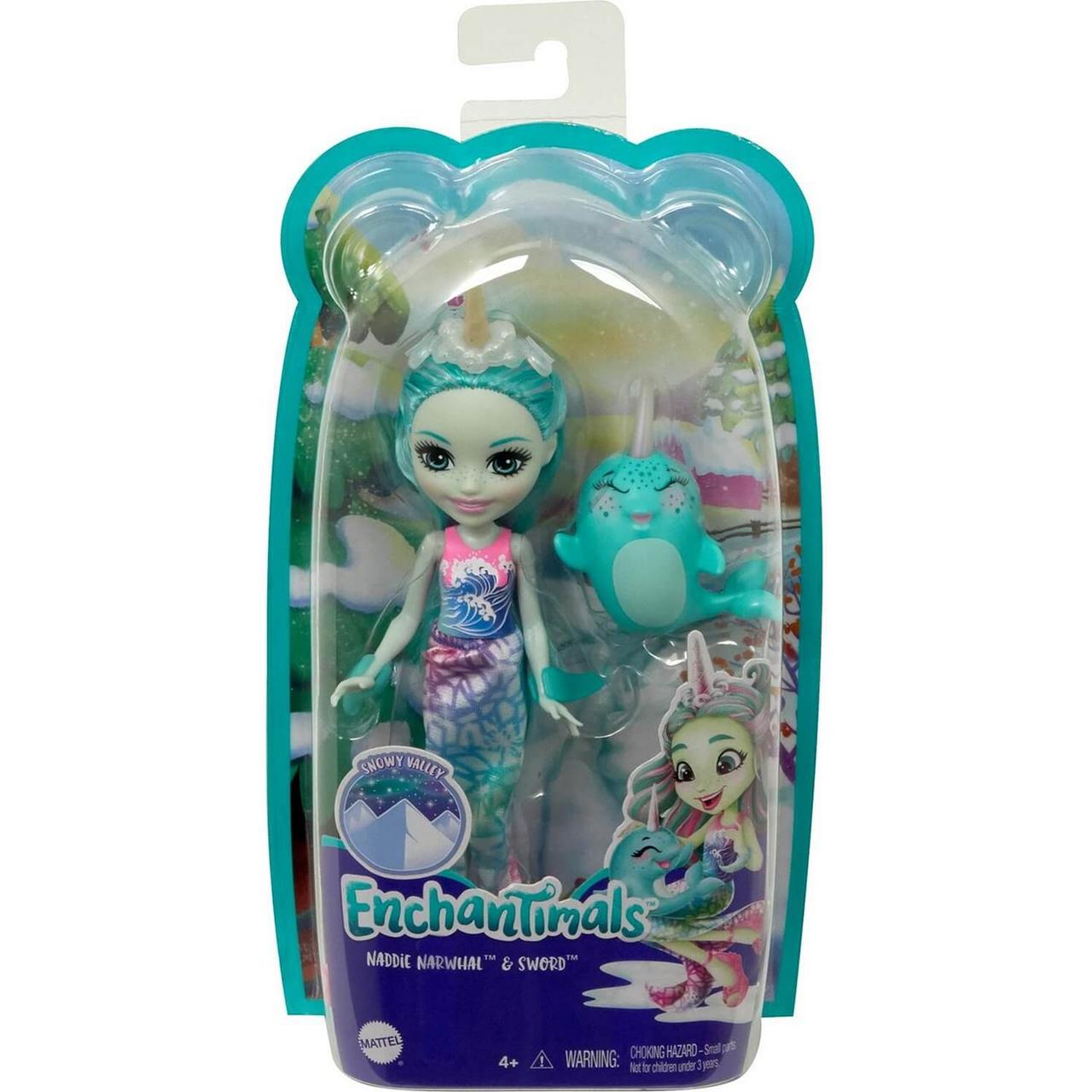 Энчантималс Enchantimals кукла с питомцем Надди Нарвалли и Сворд GJX41