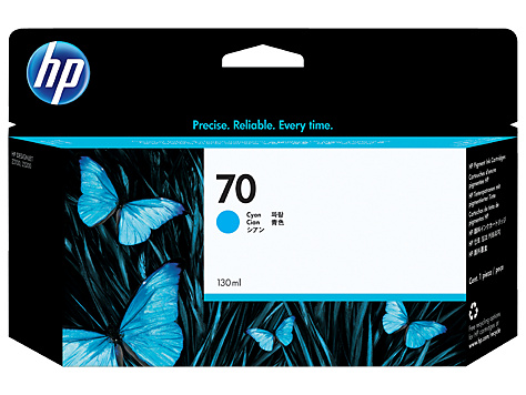 HP C9452A Картридж голубой HP 70 для Designjet Z3100, Z5200, Z2100, Z3200, Z5400