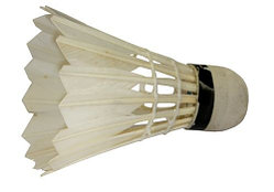 Воланы для бадминтона с натуральной перьевой юбкой -- 12 шт.