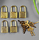 Замочек с ключиком для шкатулки металл набор 5 шт С286 золото 3,1х1,7 см, фото 3