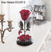 Роза в колбе долговечная из сказки Красавица и Чудовище маленькая высота 22 см