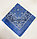 Бандана платок хлопковая с узором и розой квадратная 53х53 см голубой, фото 6
