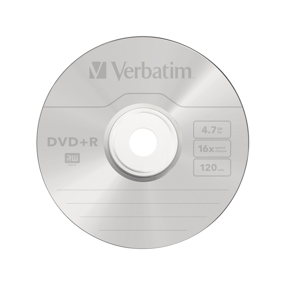 Диск DVD+R, Verbatim, (43500) 4.7GB, 16х, 25шт в упаковке, Незаписанный