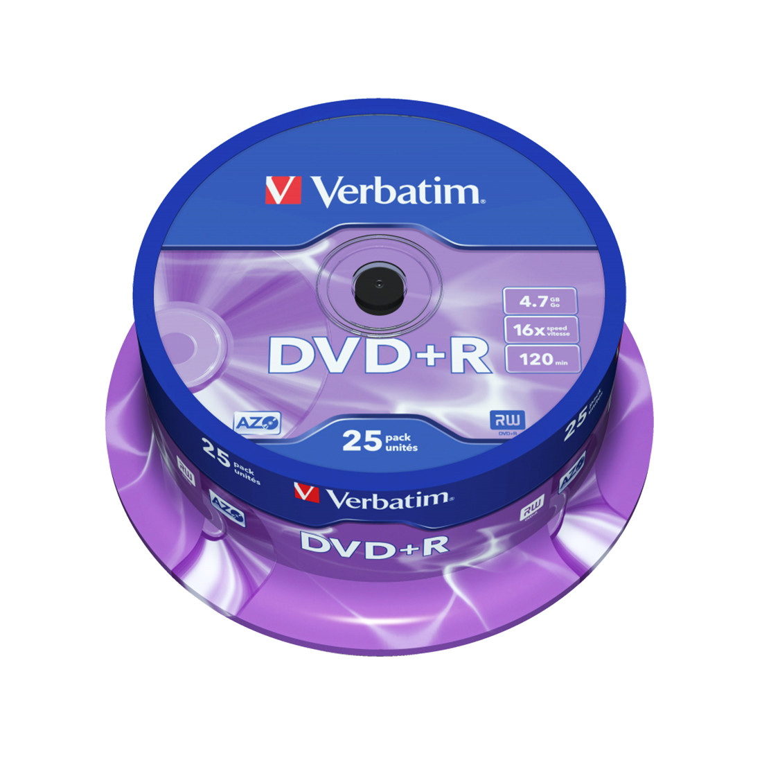 Диск DVD+R, Verbatim, (43500) 4.7GB, 16х, 25шт в упаковке, Незаписанный - фото 2 - id-p87482211