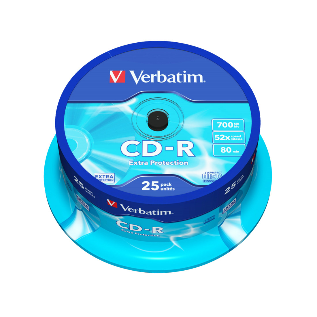 Диск CD-R, Verbatim, (43432) 700MB, 52х, 25шт в упаковке, Незаписанный - фото 2 - id-p87482215