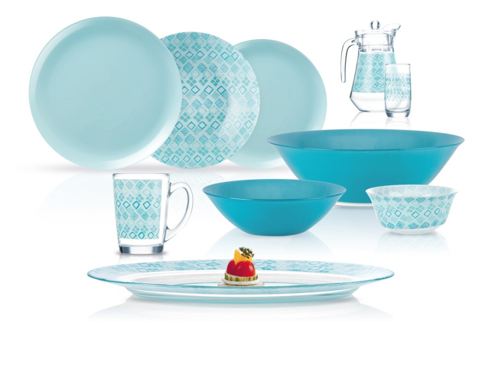 Столовый сервиз Luminarc Simply Fantasia Turquoise 46 предметов (N6248)