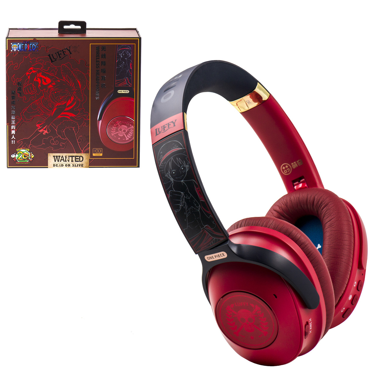 Bluetooth гарнитура Anime One Piece Monkey D.Luffy OP-NC1, Red