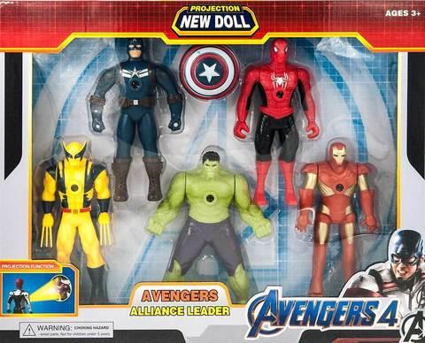 Набор фигурок супергероев Marvel со световыми проекторами «Мстители» AVENGERS - фото 2 - id-p87644642