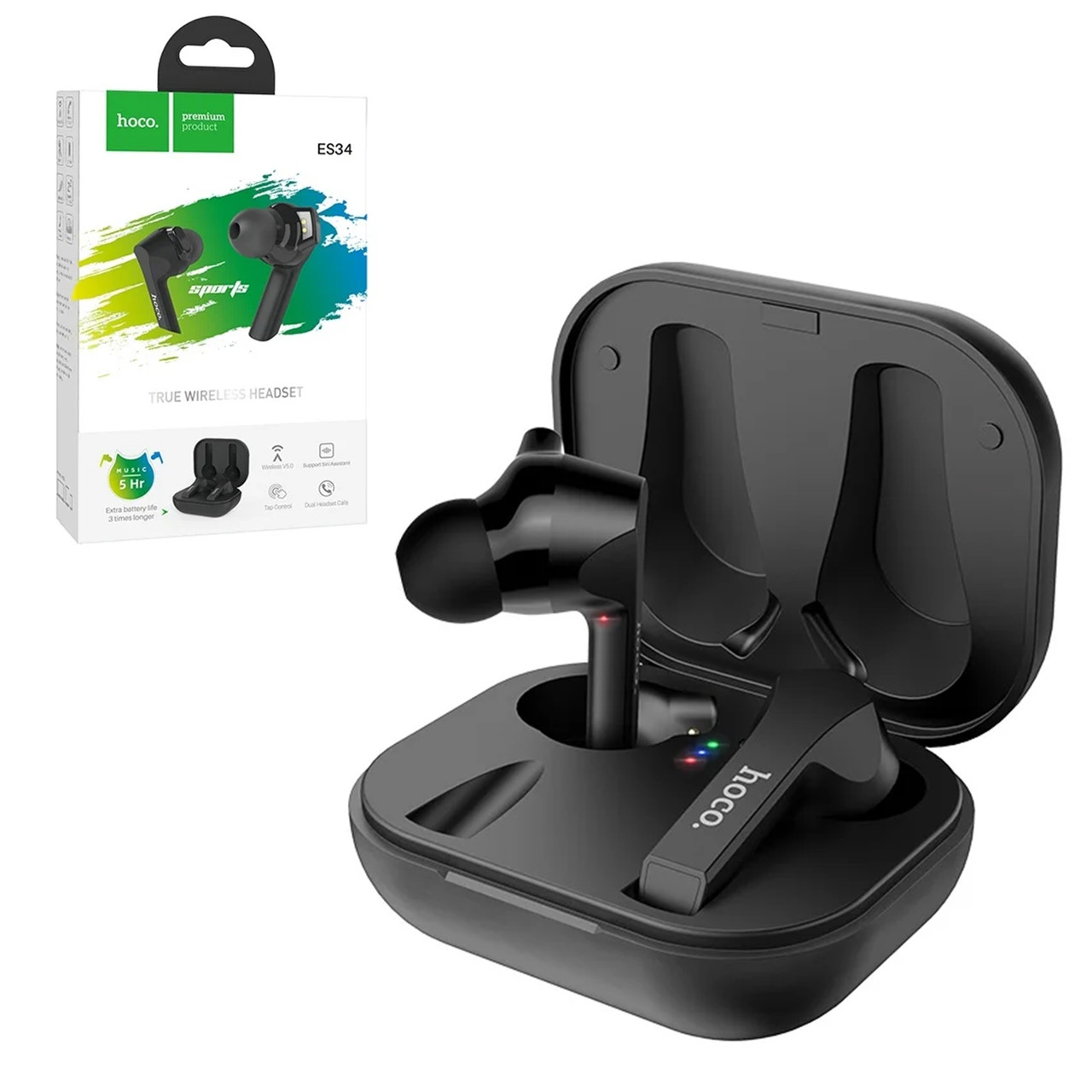 Bluetooth гарнитура Hoco ES34 True Wireless Sports, Black