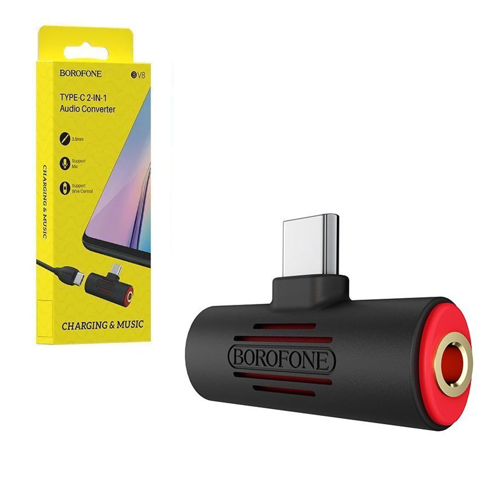 Цифровой аудио конвертер Borofone BV8, Type-C, Type-C to Jack 3.5mm, Black