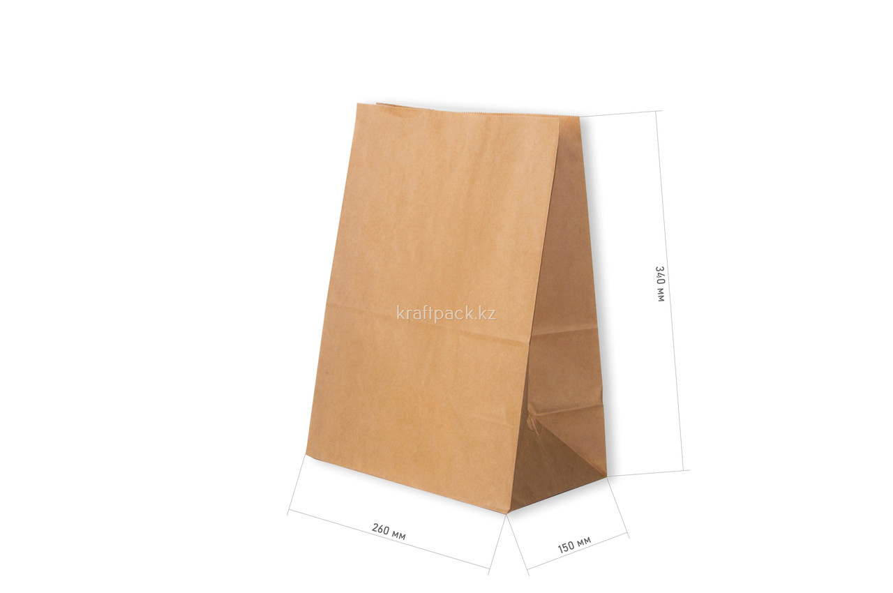 Бумажный пакет Delivery Bag, Крафт 260x150x340 (70гр) (450шт/уп) - фото 3 - id-p63904493