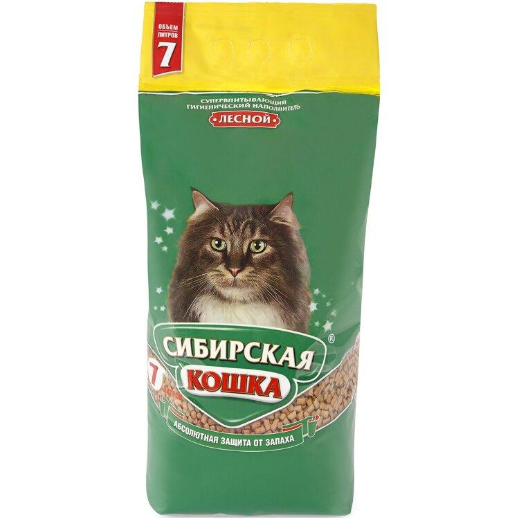 Лесной, 7л., древесный впитывающий наполнитель Сибирская Кошка