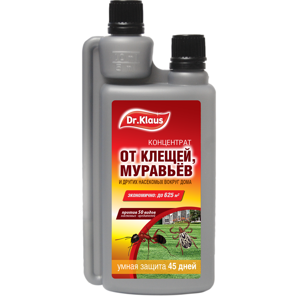 Dr.Klaus Концентрат от КЛЕЩЕЙ, МУРАВЬЕВ и других насекомых, флакон 250 мл/ 10
