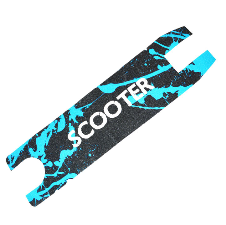 Наклейка для трюковых самокатов самоклеющаяся наждачная бумага Scooter с синим узором, фото 1