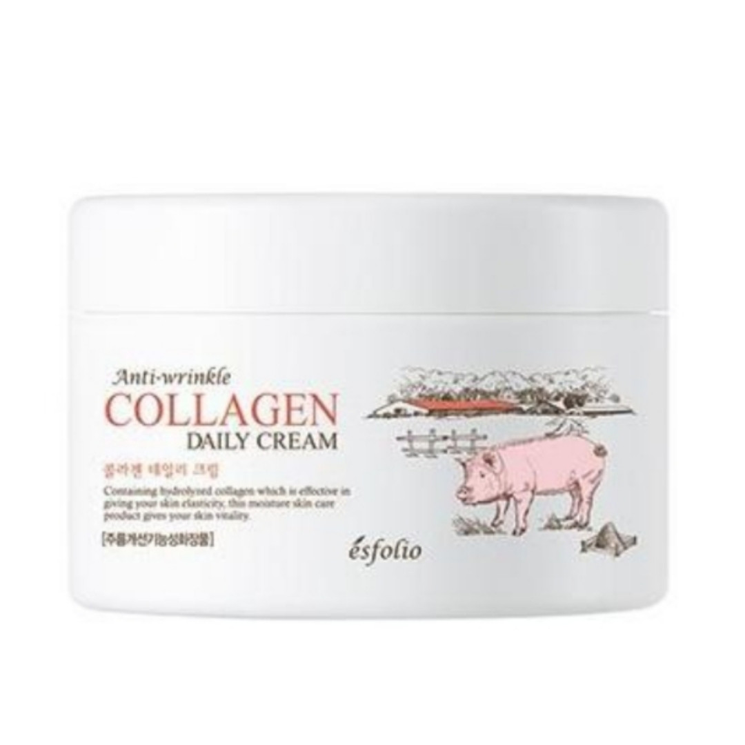 Купить крем collagen. Крем для лица Esfolio Collagen с коллагеном 200. Esfolio Collagen Daily Cream крем для лица. Крем с коллагеном Корея Esfolio. Косметика Корея коллаген Daily Cream.