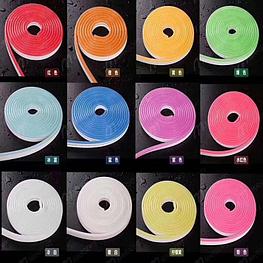 Холодный неон 12 в. 12*6 мм. Бухта 5 метров. 12 цветов.  Вид диодов SMD 3528, 12 volt..