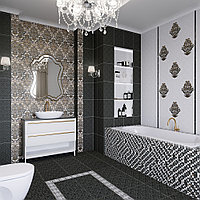 Кафель | Плитка настенная 28х40 Органза | Organza черный