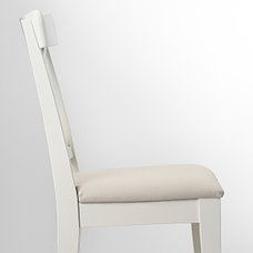 Стул ИНГОЛЬФ белый/Халларп бежевый ИКЕА, IKEA, фото 3
