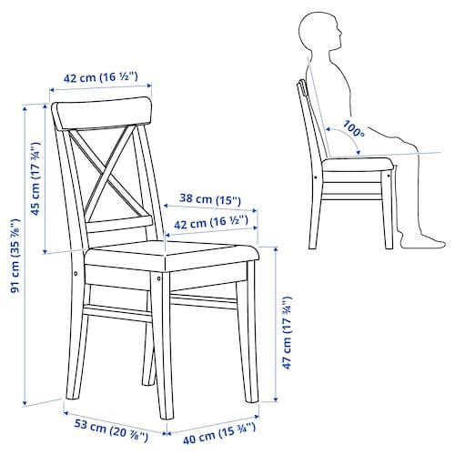 Стул ИНГОЛЬФ белый/Халларп бежевый ИКЕА, IKEA - фото 9 - id-p87727202