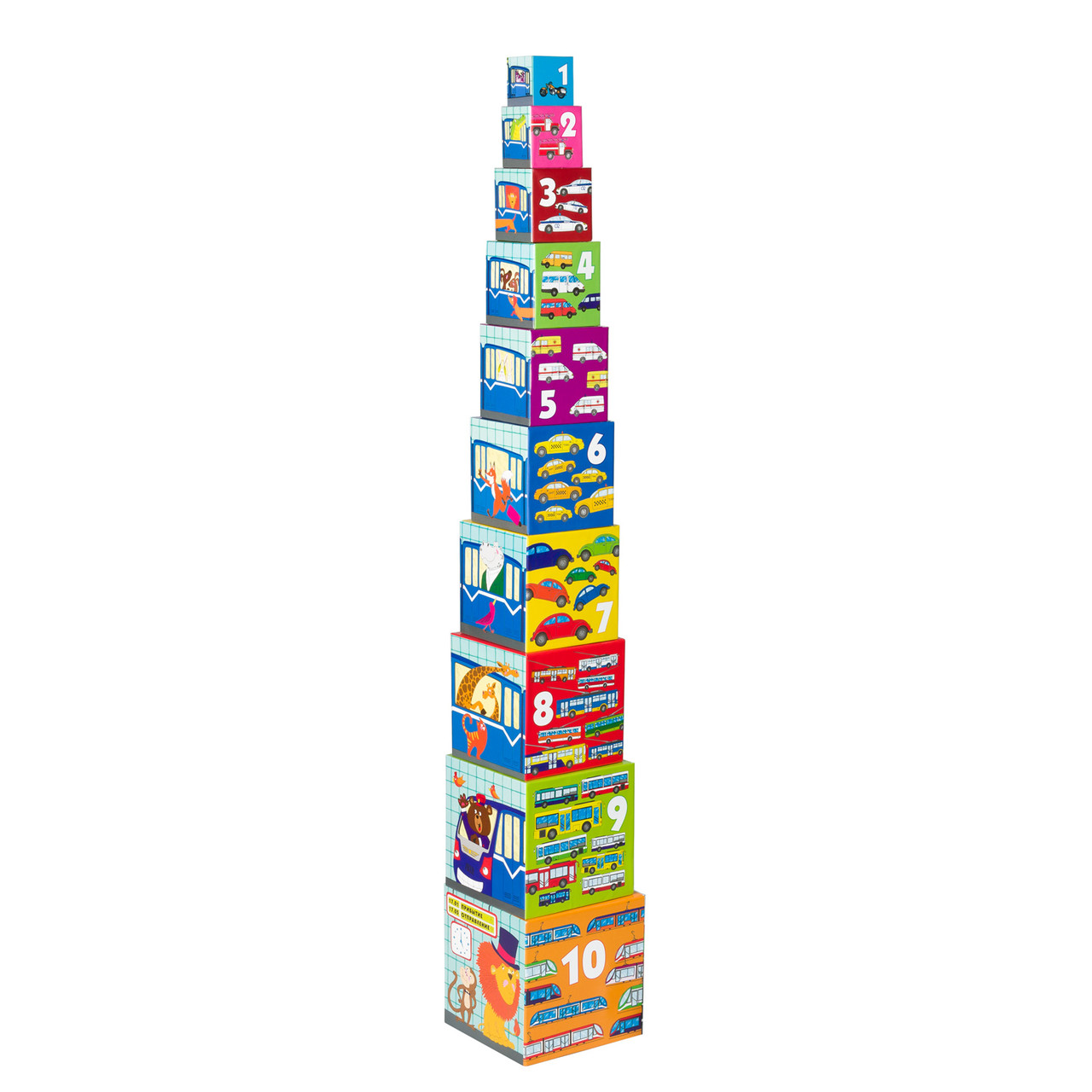 Развивающая игра "Машинки. Пирамидка. 10 кубиков" - фото 3 - id-p87729937