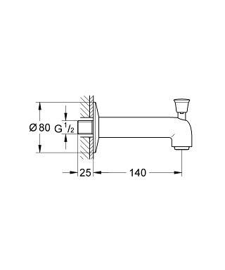 Излив для ванны встраиваемый BauClassic 13259000 Grohe - фото 2 - id-p87732863