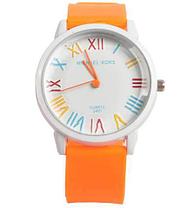 Часы наручные реплика Michael Kors MK-2491 на силиконовом ремешке (Оранжевый)