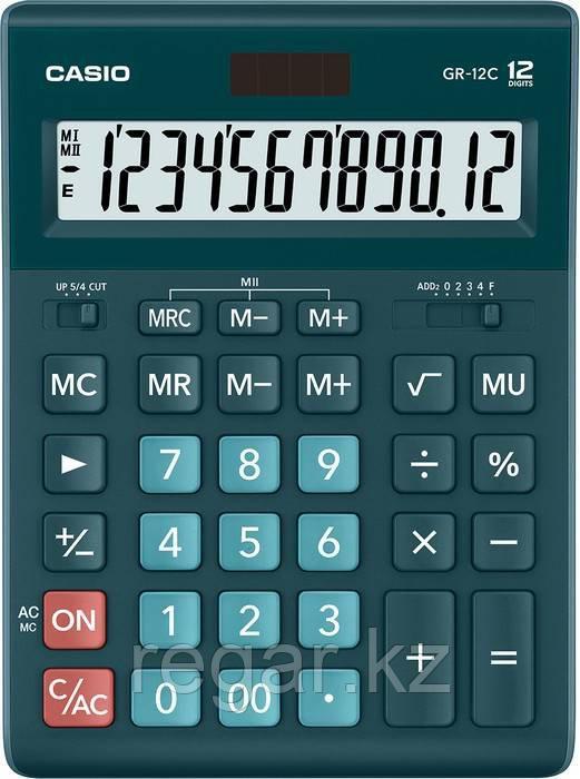 Калькулятор настольный CASIO GR-12C-DG-W-EP зеленый