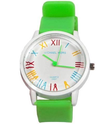 Часы наручные реплика Michael Kors MK-2491 на силиконовом ремешке (Зеленый) - фото 1 - id-p62003765
