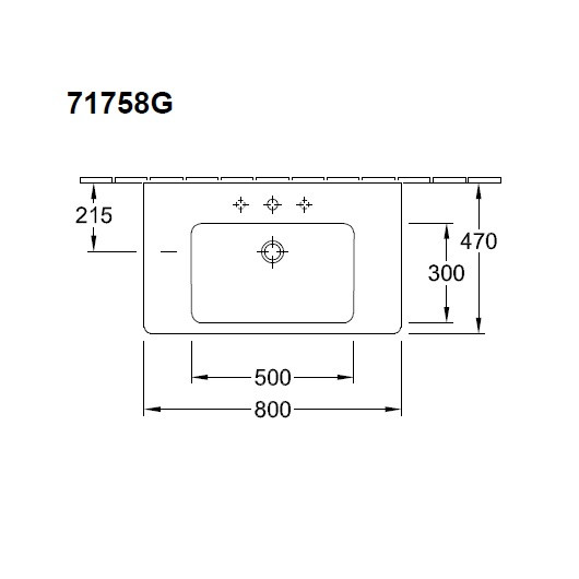 Раковина для установки на мебель 800х470 мм Subway 2.0 7175 8G 01 Villeroy&Boch - фото 2 - id-p87733379