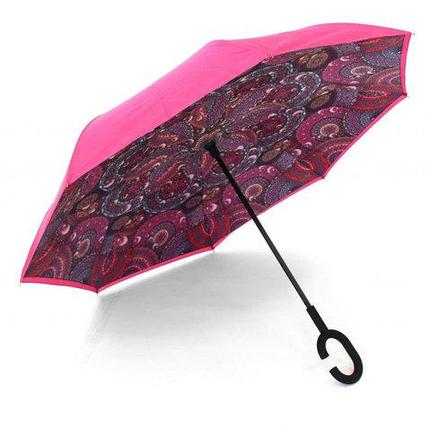 Чудо-зонт перевёртыш «My Umbrella» SUNRISE (Розовая хохлома), фото 2