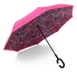 Чудо-зонт перевёртыш «My Umbrella» SUNRISE (Розовая хохлома)