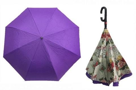 Чудо-зонт перевёртыш «My Umbrella» SUNRISE (Фиолетовая роса) - фото 1 - id-p75223067