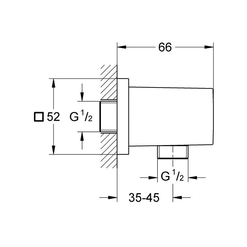 Подключение для душевого шланга Euphoria Cube 27704000 Grohe - фото 2 - id-p87733591