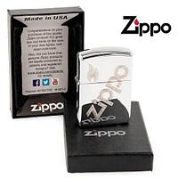 Зажигалка бензиновая ZIPPO (Большой логотип на серебре)