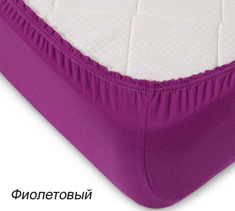 Простынь на резинке из трикотажной ткани от Текс-Дизайн (90х200 см / Фиолетовый)