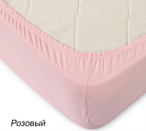 Простынь на резинке из трикотажной ткани от Текс-Дизайн (180х200 см / Розовый)
