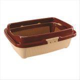 Догуш 235 Туалет для кошек большой с сеткой и бортиком на защелках 325x430x155(h)mm