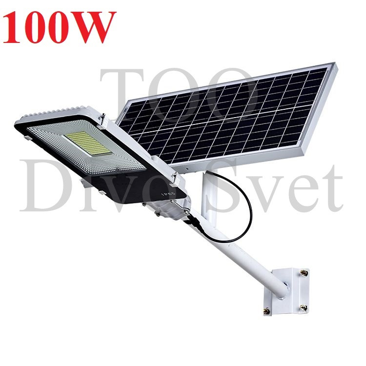 Светильник консольный уличный на солнечных батареях 100 W в сборе (бюджетная серия). Светильник солнечный.